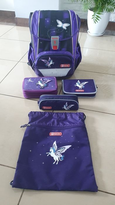 Tornister plecak szkolny dla dziewczynki Hama Step by Step zestaw