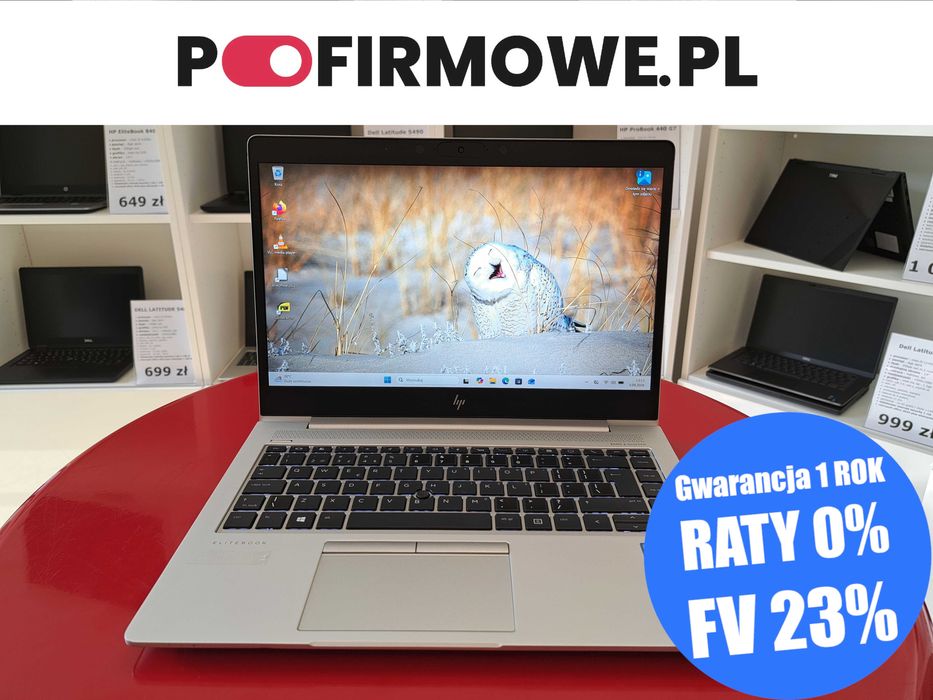 Laptop 14" HP Elitebook 840 G6 i5-8GEN 8GB/256SSD FullHD Filt Prywatności Win11 LTE Gwarancja 24mc Faktura 23%