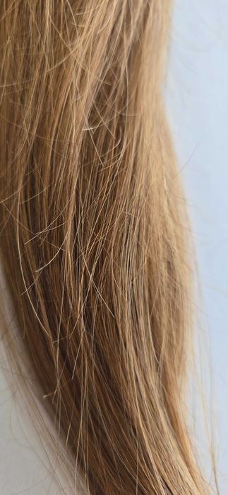 Włosy naturalne Polskie w kitce  dł. 61 cm śr. blond waga 92 gramy