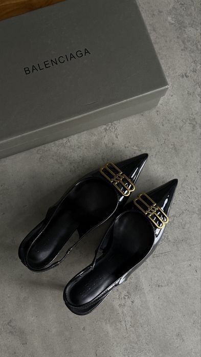 Чорні слінгбеки/ лодрчки/ туфлі/ мюлі Balenciaga