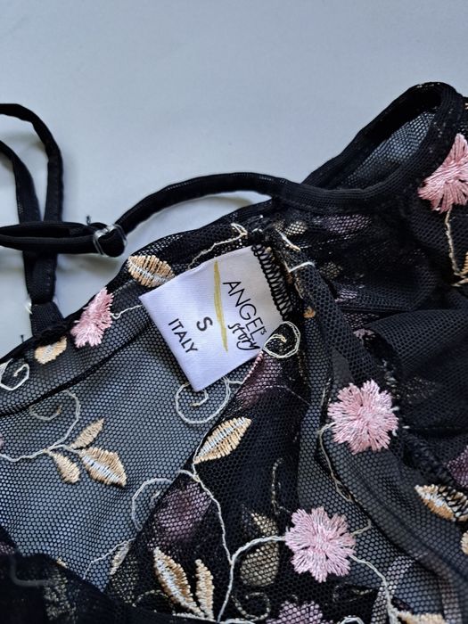 Пеньюар черный прозрачный кружевной,  размер S, новый