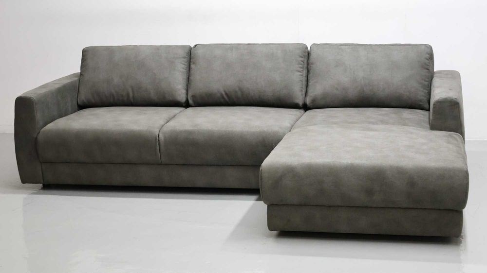 TDO NOWY NOWOCZESNY NAROŻNIK kanapa tkanina popiel z zielenią sofa