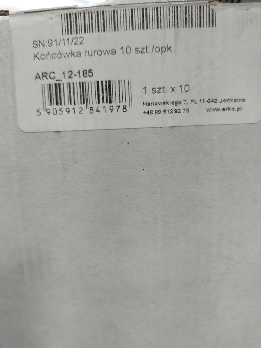 Końcówka rurowa różne rodzaje