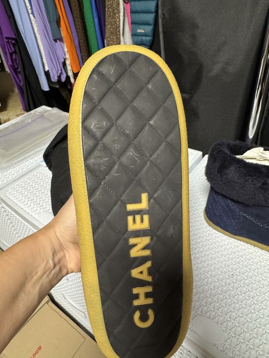 Chanel сапожки чуни размер 37 новые синие