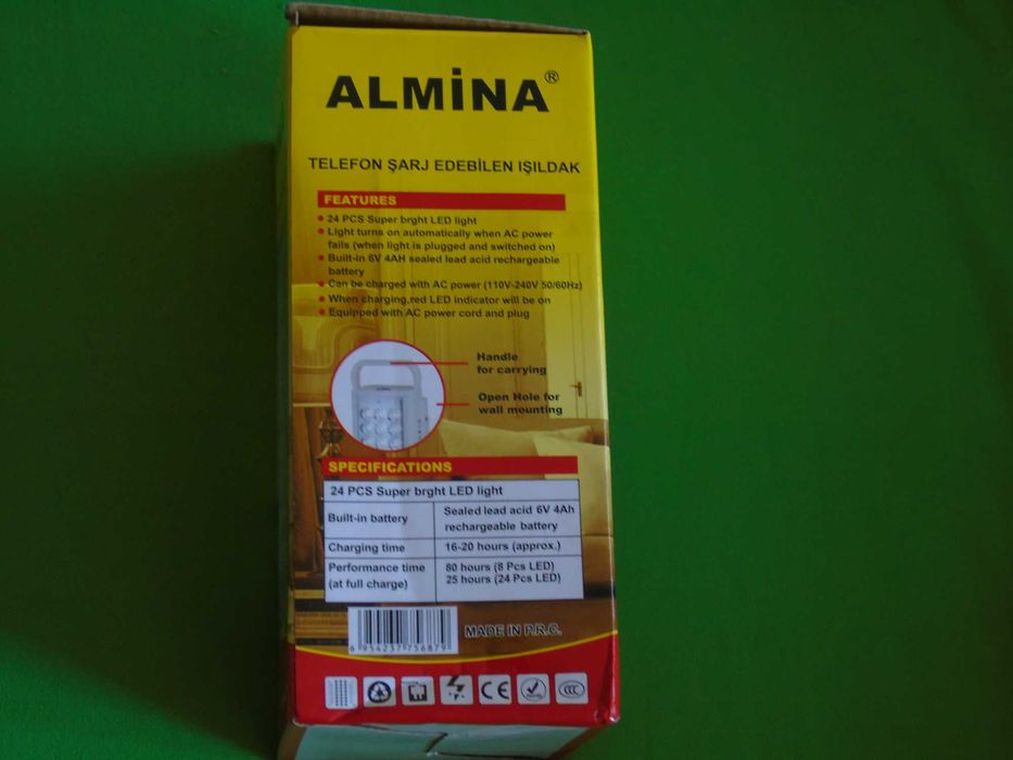 Акумуляторний світлодіодний ліхтар з повербанк для кемпінгу колір чорн