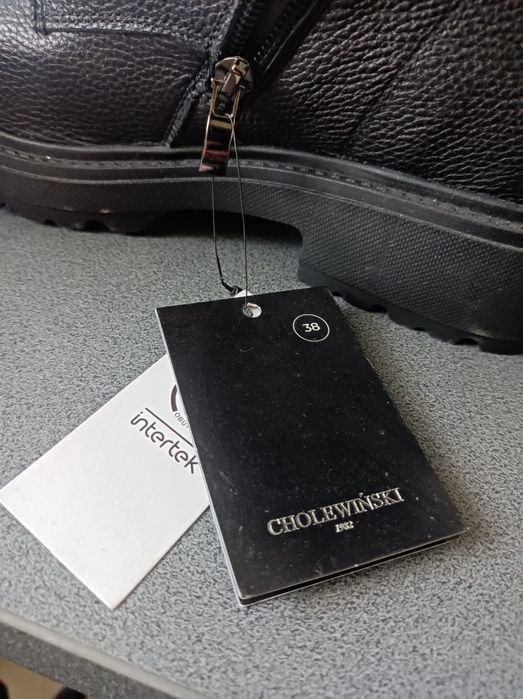 Cholewiński botki buty skórzane skóra roz 38