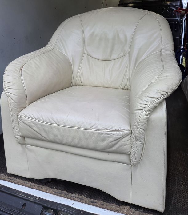 Dwa Fotele, naturalna skóra, BFM produkt polski.