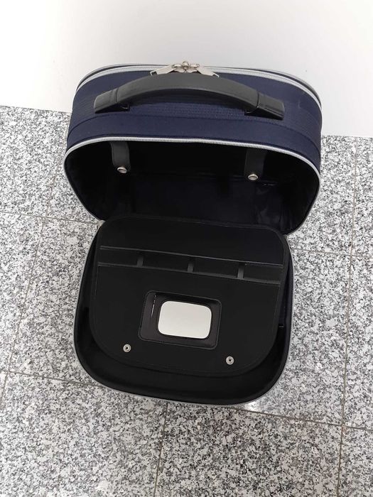 Mala necessaire portátil semi-rígida azul