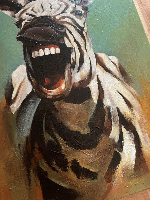 Wesoła zebra - obraz