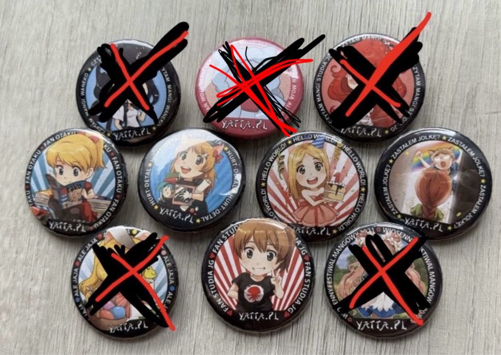 Yatta przypinki osiągnięcia