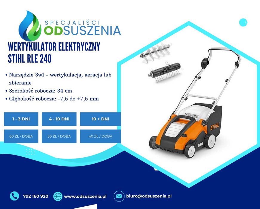 Wynajem wertykulatora i aeratora elektrycznego Stihl RLE 240