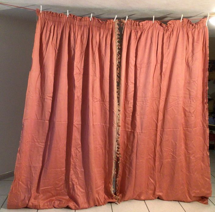 Cortinados 4 pendentes, cor rosa claro