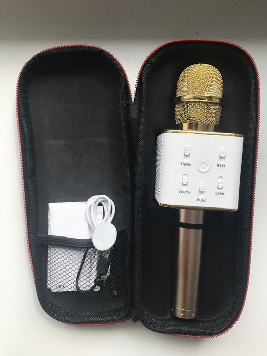 Mikrofon złoty w etui