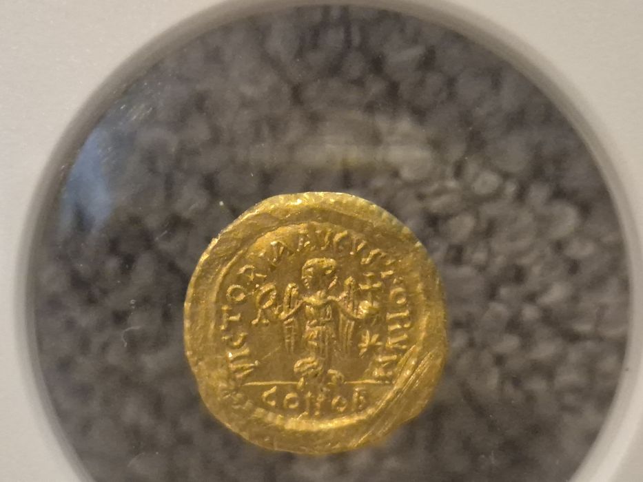 Bizancjum, Justin I 518-527 Tremissis - grading NGC