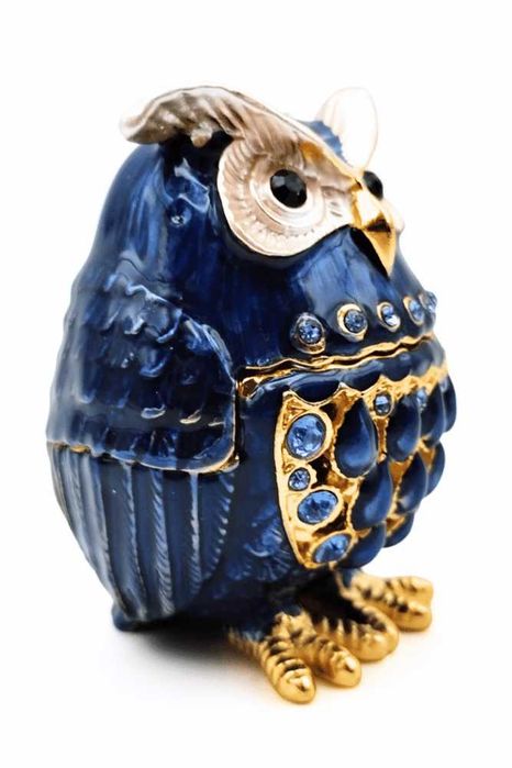Szkatułka granatowa sowa