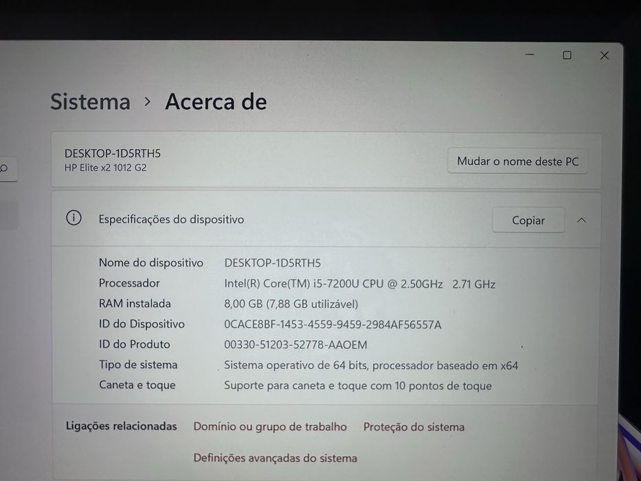 HP Elite x2 1012 G2  i5 8GB Touchscreen