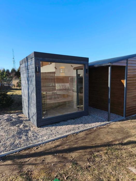 Sauna Ogrodowa Olaya 3 2,3x2,0m Witryna + Ocieplona + Piec