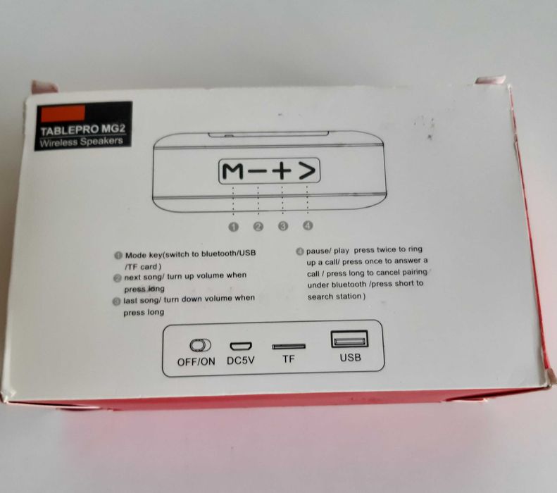 Mini Coluna Som Bluetooth 3W USB microSD Rádio FM Nova