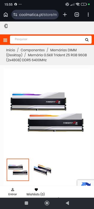 Memória G.Skill Trident Z5 RGB 96GB (2x48GB) DDR5 6400MHz