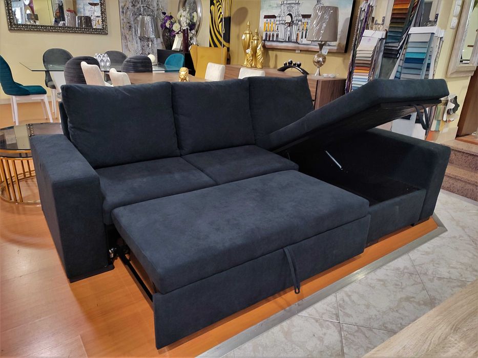 Sofa Chaiselong com Cama + Bau Elevatorio NOVO - FABRICA
