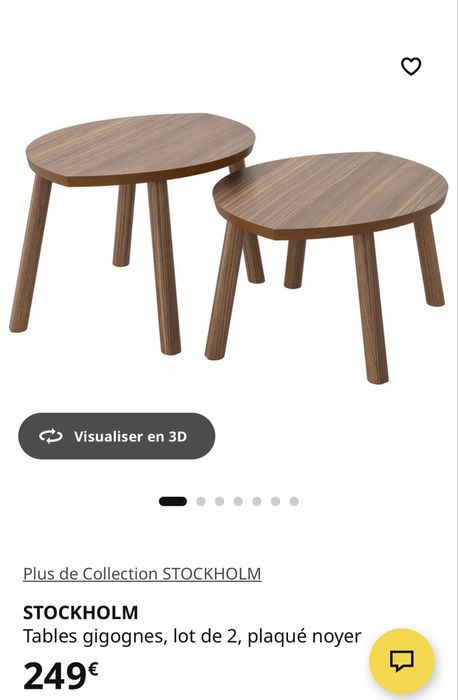 Conjunto de duas mesas de centro Ikea - Stockholm