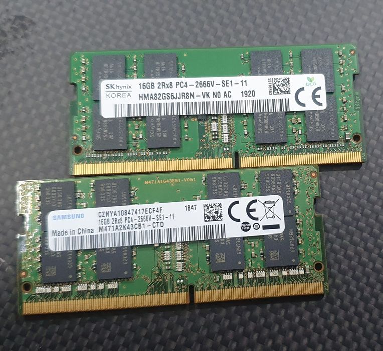 32 gb - 2 планки Памяти для ноутбука sodimm ddr4 по 16gb
