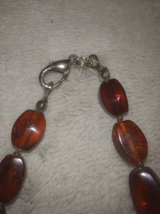 Naszyjnik ze szlifowanych bursztynów 54-55 cm