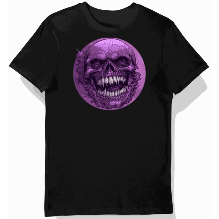 Koszulka męska czarna z motywem ugryzienia zombie dla fanów horroru halloween XL