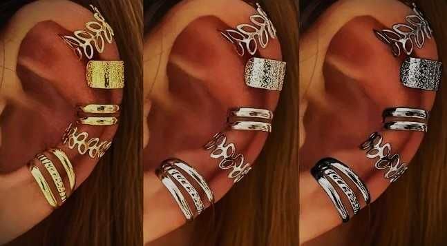 Conjunto de 5 brincos Clip-On - Portes Grátis