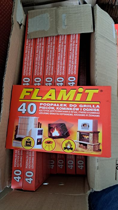 FLAMiT Podpałka Rozpałka do grilla Biała 40 kostek zestaw 20szt.