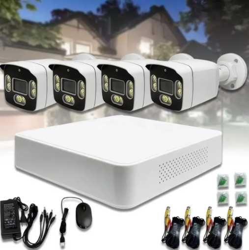 Комплект відеоспостереження DVR KIT  4 камери з реєстратором / Комплект вуличних камер з вологозахистом. Провідний комплект відеоспостереження