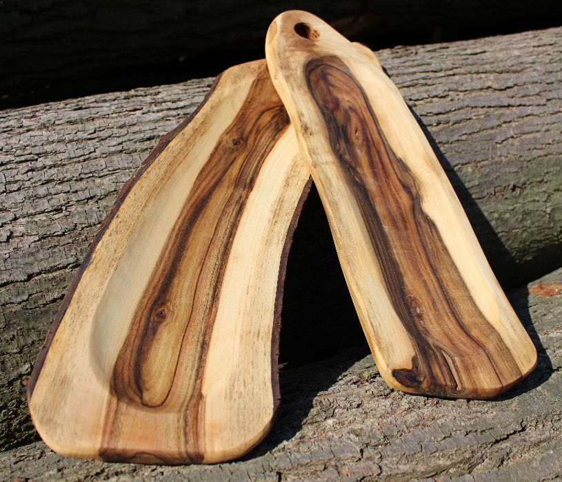 Drewniane korytka niecki tacki misy podstawki do podawania żywności