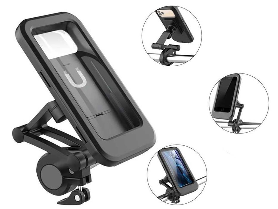 Uchwyt rowerowy na telefon telefonu wodoodporny zamykany obrotowy 360