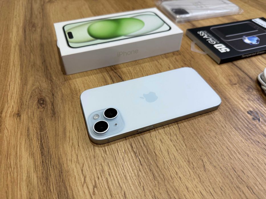 Okazja! Piękny Iphone 15 -Niebieski! Gwarancja! Kondycja Baterii 100%! Super Stan!