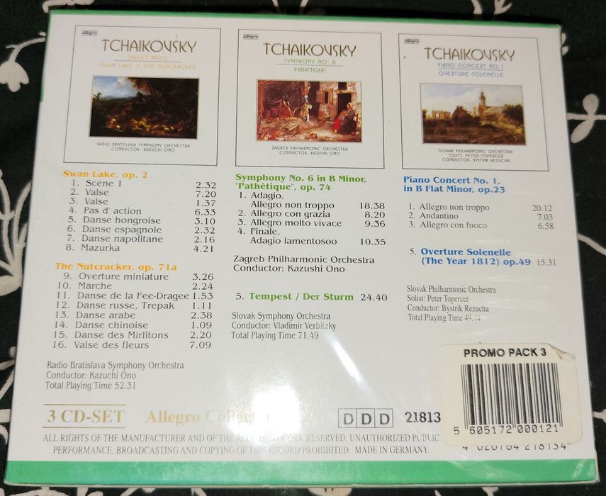 Caixa 3 CDs Tchaikovsky - Famous Works / Allegro Collection (Selado)