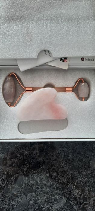 Zestaw do masażu Gua Sha - kamień, roller