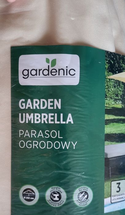 Nowy Parasol ogrodowy okrągły Śr.250cm Solidny Korba