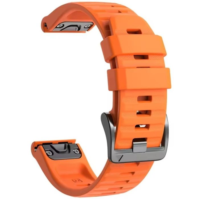 Pasek silikonowy QuickFit do zegarków Garmin Instinct i Fenix, kolor pomarańczowy, szerokość 22 mm