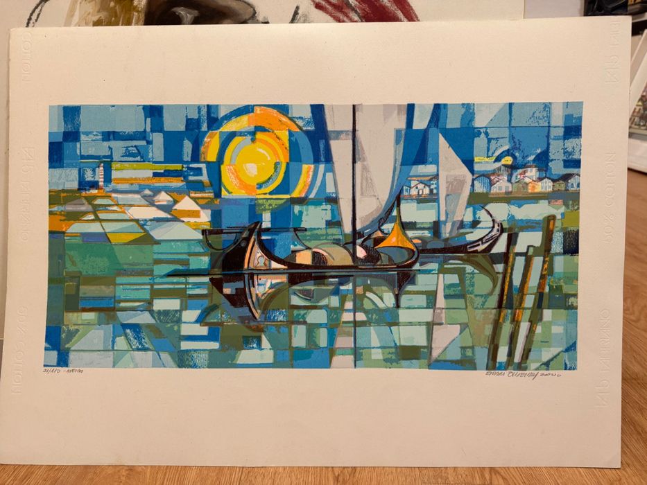 Serigrafia do artista Ernani Oliveira "Aveiro".