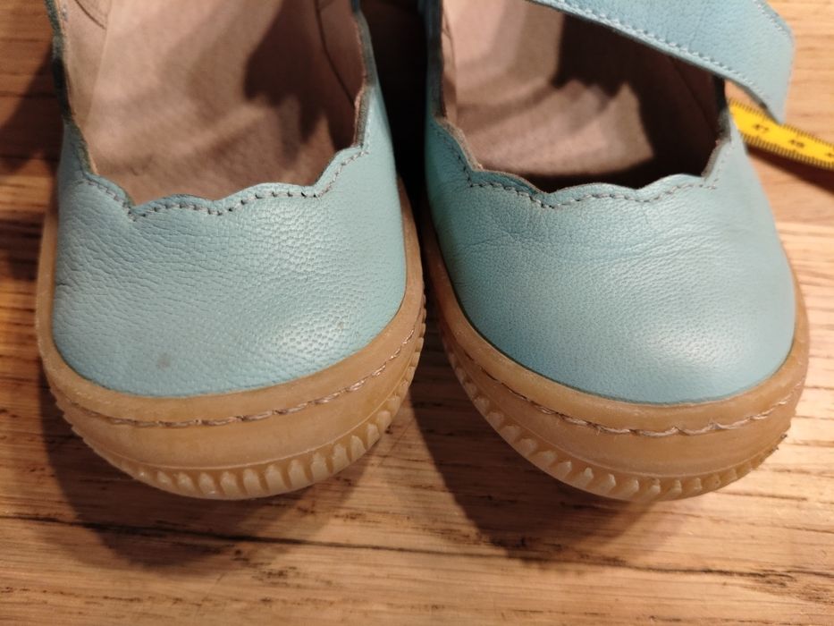 Baleriny 28/29 miętowe Kmins skóra wkładka18,5 cm