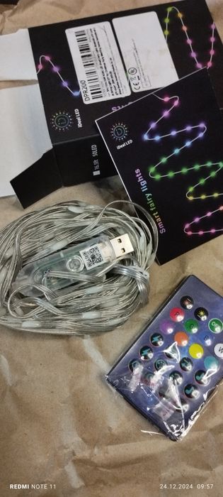 Гірлянда  Smart 10-20м  управління з телефону+ пульт. З батарейками
