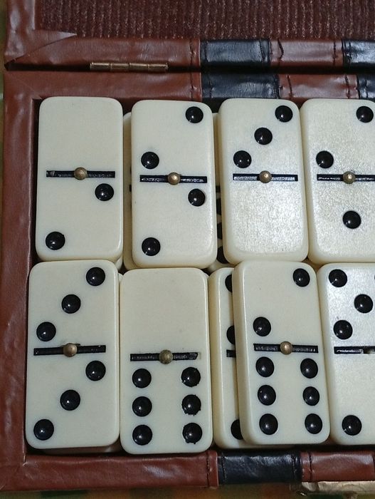 Jogo de dominó completo em caixa