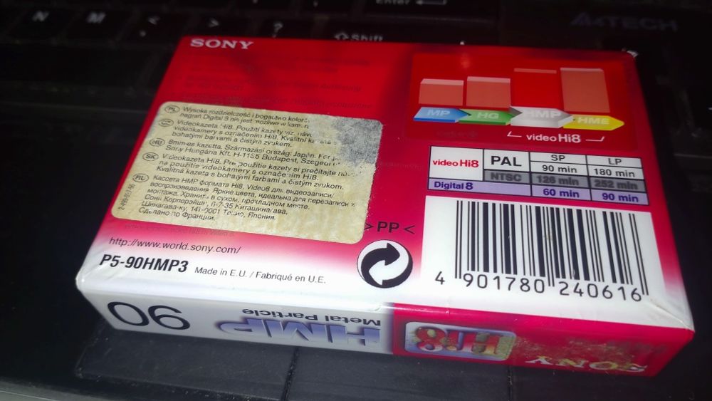 Kaseta Sony Hi8 metal 90/180 minut w systemie Pal