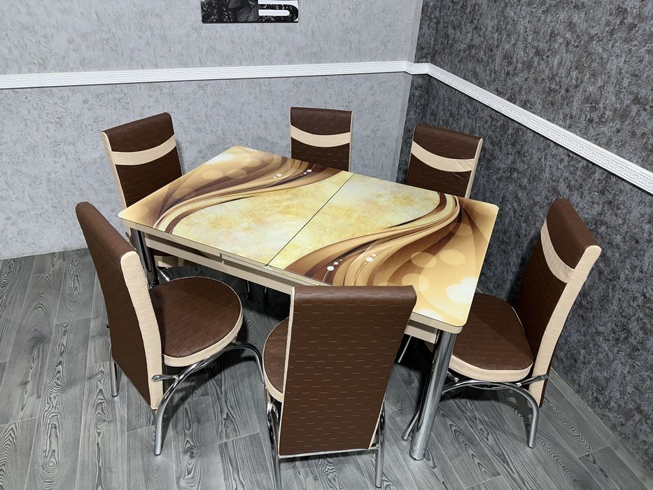 Продаємо комплекти на кухню столову за гартованого скла 3d малюнок