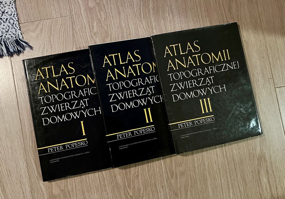 Atlas anatomii topograficznej zwierząt domowych - Peter Popesko 3 Tomy