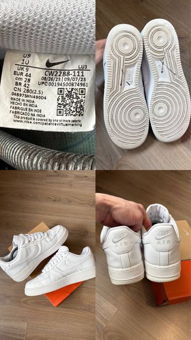 Чоловічі Кросівки Оригінал Nike air force 1 low white jordan sb dunk max