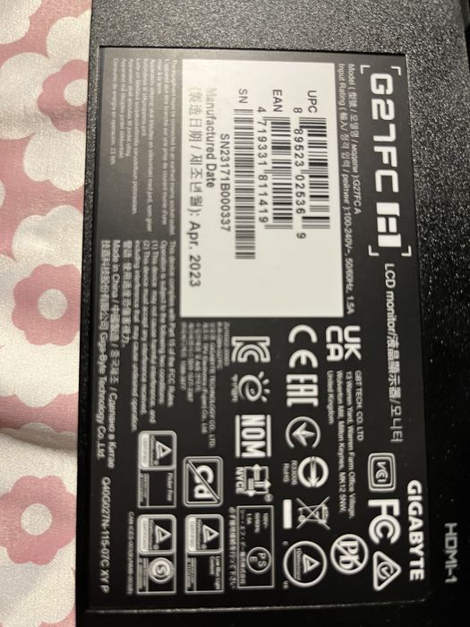 Monitor Gigabyte G27FC