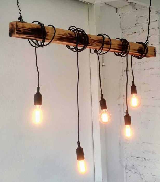 Lampa wisząca LOFT belka pięciopunktowa