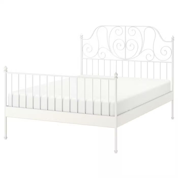 Cama IKEA Leirvik Branca (ferro)