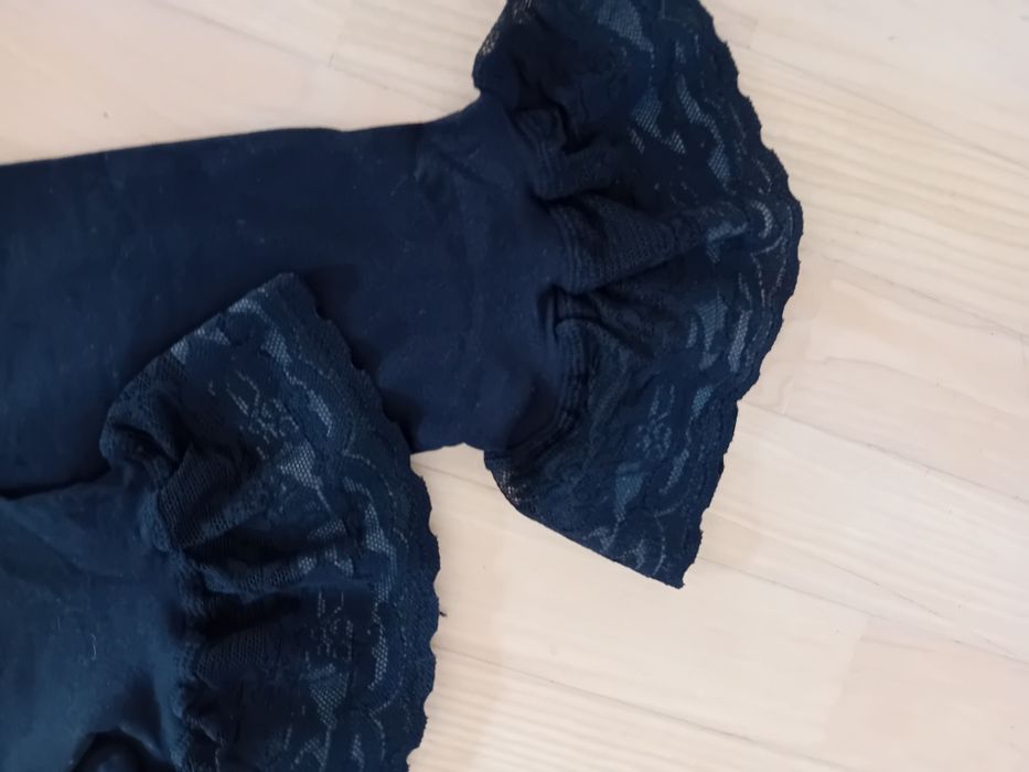 Pończochy damskie czarne samonośne